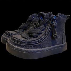 Billy Shoes All Black Zip Up High Top Tennis Shoes